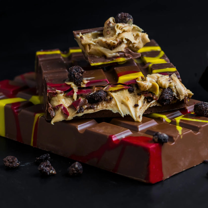 Roze Chocoladereep met Pistachevulling, Crunch en Pişmaniye